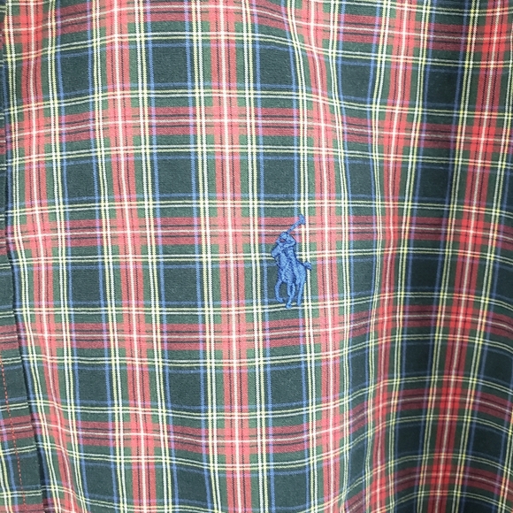 Ralph Lauren Mens Plaid Button Down Blake 100% Two Ply Cotton Size Large Red - Picture 2 of 7